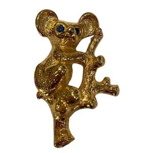 Gerrys Koala Bear Brooch Gold Plate Fashion Pin, Costume Jewelry, Signed Vintage